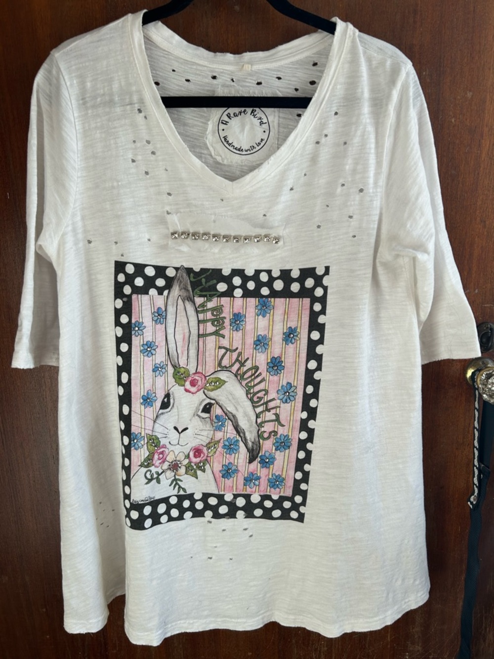 A Rare Bird T 
“Happy Thoughts”
Embellished w/ bling